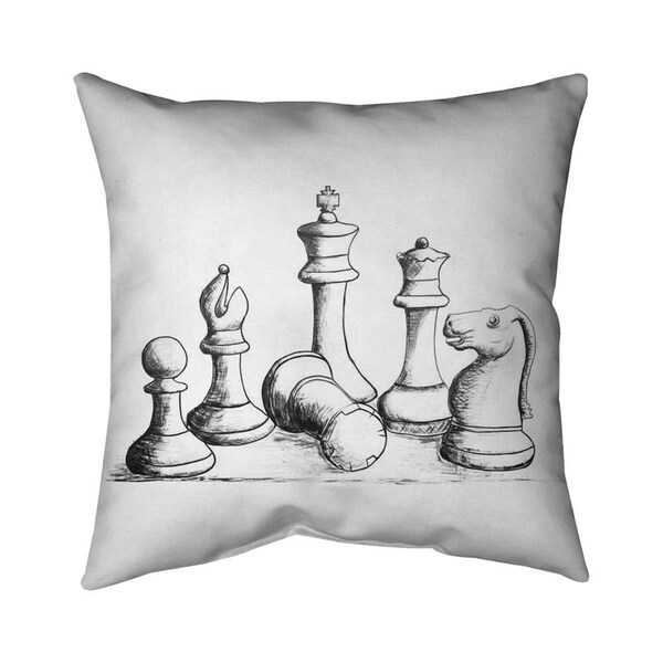 Fondo 20 x 20 in. Chess Game Pieces-Double Sided Print Indoor Pillow - FO2795807