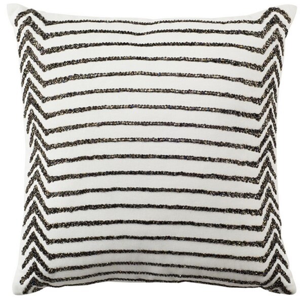 Safavieh 18 x 18 x 3 in. Emilia Stripe Pillow, Creme - PLS863A-1818