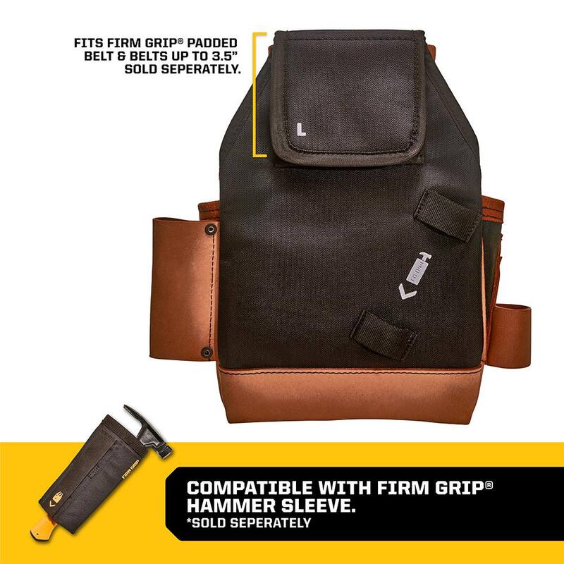 FIRM GRIP Build-A-Rig Hybrid Leather/Nylon Carpenter Fastener Pouch - 1FG-5500-L