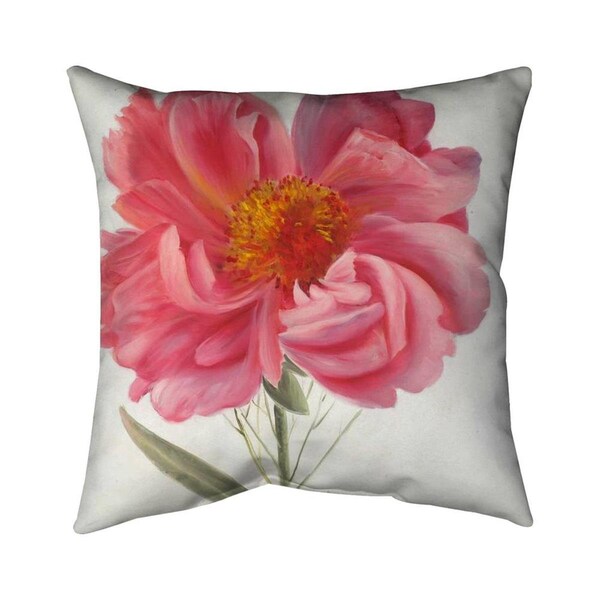 Begin Home Decor 26 x 26 in. Pink Peony Flower-Double Sided Print Indoor Pillow - 5541-2626-FL208