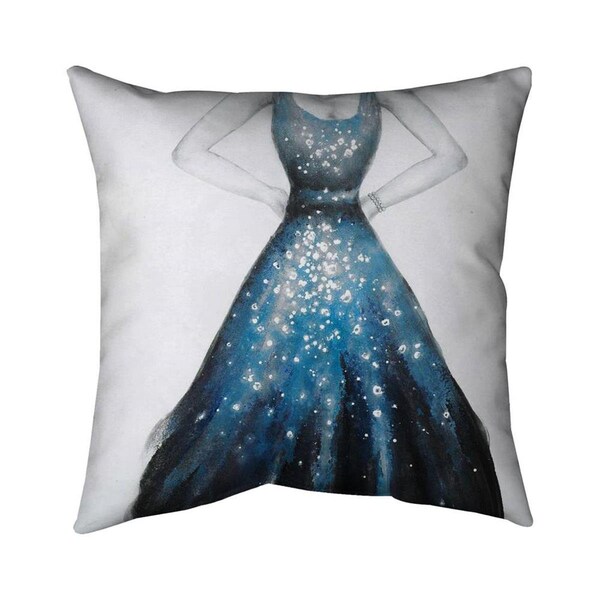 Fondo 26 x 26 in. Blue Princess Dress-Double Sided Print Indoor Pillow - FO2773738