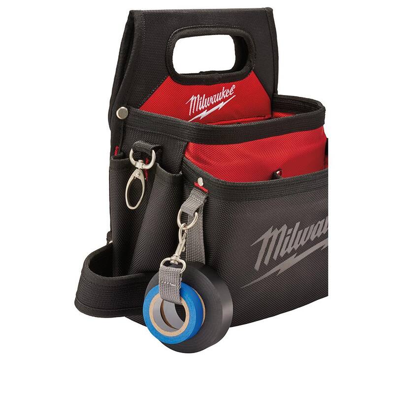 Milwaukee 15-Pocket Electricians Tool Holder with Quick Adjust Belt and FASTBACK Compact Utility Knife - 48-22-8112-48-22-1500