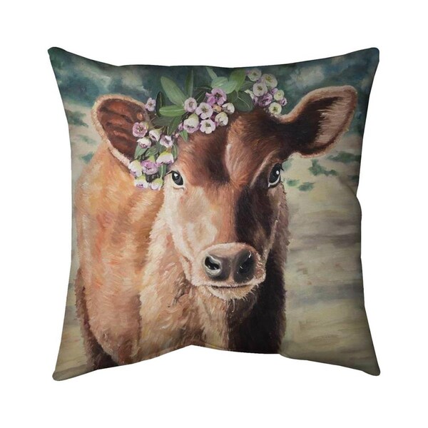 Fondo 26 x 26 in. Cute Jersey Cow-Double Sided Print Indoor Pillow - FO2794666