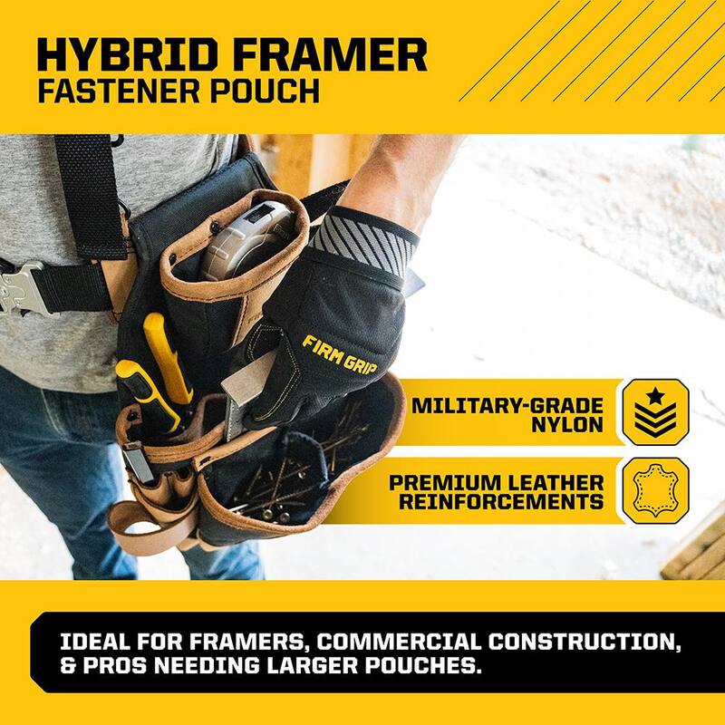 FIRM GRIP Build-A-Rig Hybrid Leather/Nylon Framer Fastener Pouch - 1FG-7500-L