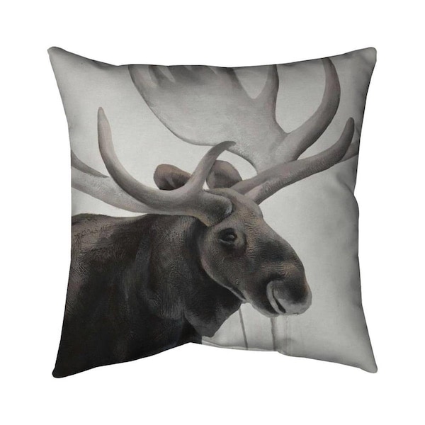 Begin Home Decor 20 x 20 in. Rustic Moose-Double Sided Print Indoor Pillow - 5541-2020-AN439-2
