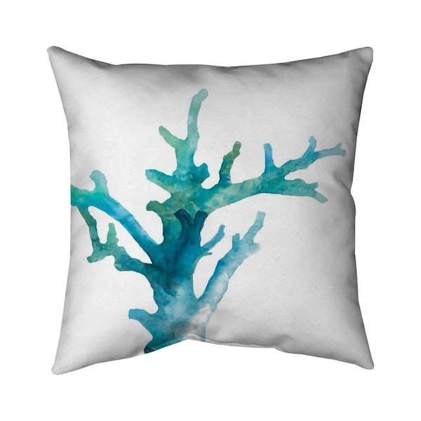 Begin Home Decor 26 x 26 in. Watercolor Sea Coral-Double Sided Print Indoor Pillow - 5541-2626-CO54