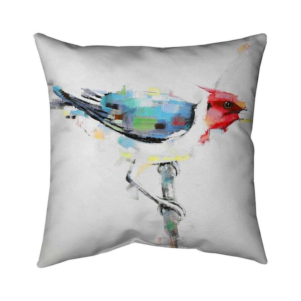 Begin Home Decor 26 x 26 in. Colorful Woodpecker-Double Sided Print Indoor Pillow - 5541-2626-AN35