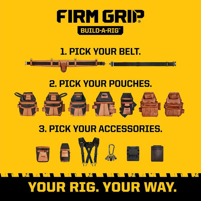 FIRM GRIP Build-A-Rig Hybrid Leather/Nylon Framer Tool Pouch - 1FG-7500-R