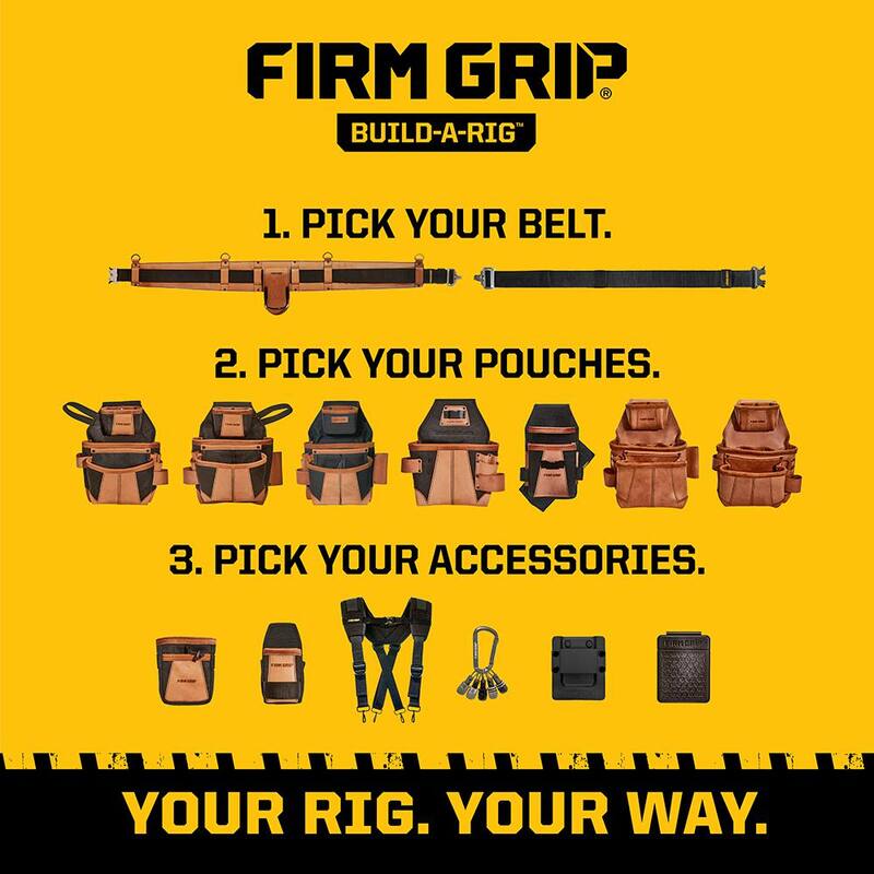 FIRM GRIP Build-A-Rig Hybrid Leather/Nylon Carpenter Tool Pouch - 1FG-5500-R