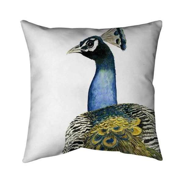 Fondo 26 x 26 in. Watercolor Peacock-Double Sided Print Indoor Pillow - FO2793255