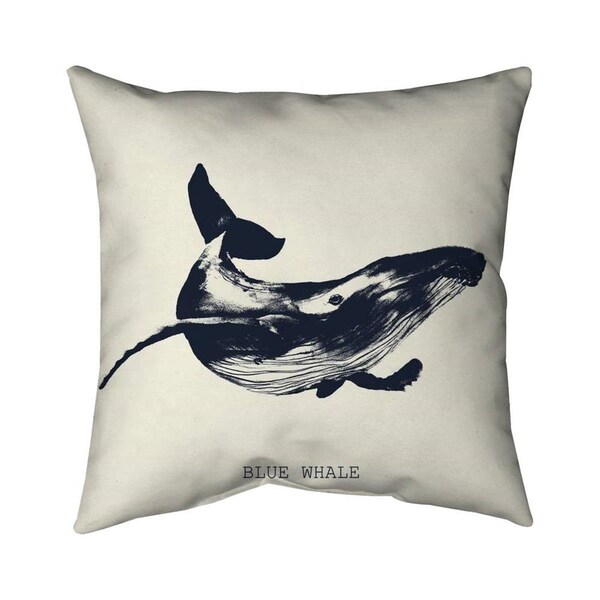 Fondo 26 x 26 in. Blue Whale Sketch-Double Sided Print Indoor Pillow - FO3339645