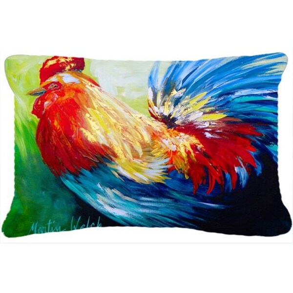 Carolines Treasures Carolines Treasures MW1085PW1216 Bird - Rooster Chief Big Feathers Indoor & Outdoor Fabric Decorative Pillow - MW1085PW1216