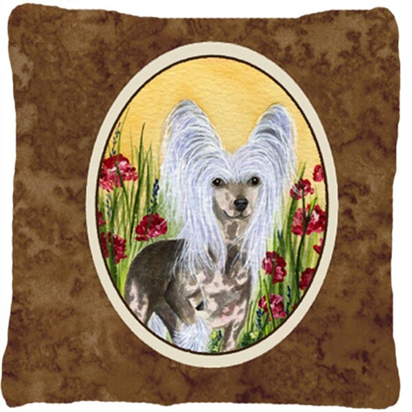 Jensendistributionservices Chinese Crested Decorative Indoor & Outdoor Fabric Pillow - MI2556328