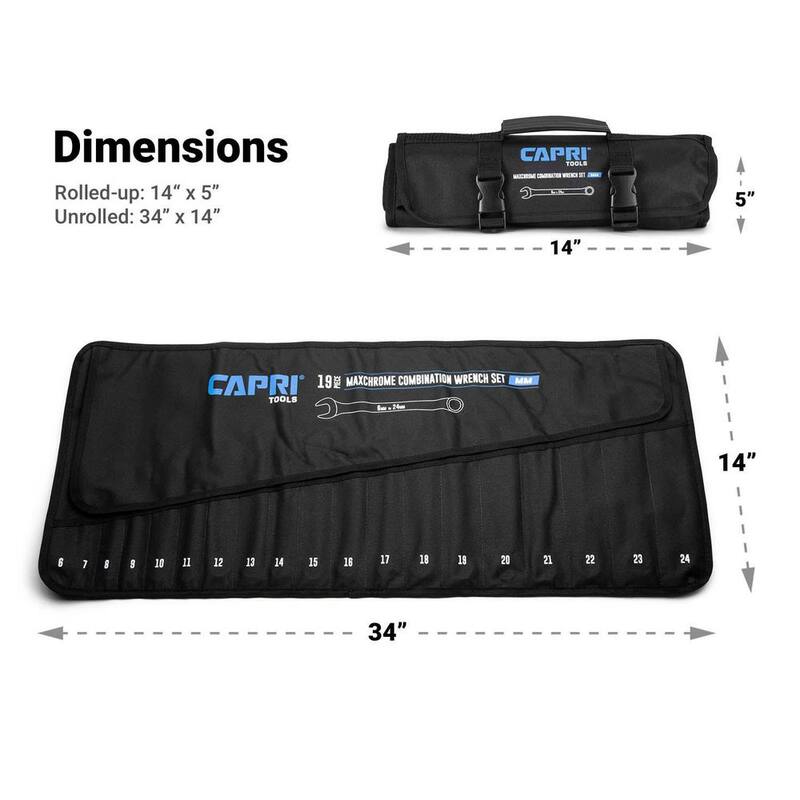 Capri Tools Metric Wrench Roll Up Pouch (19-Pocket) - CP11390-POUCH