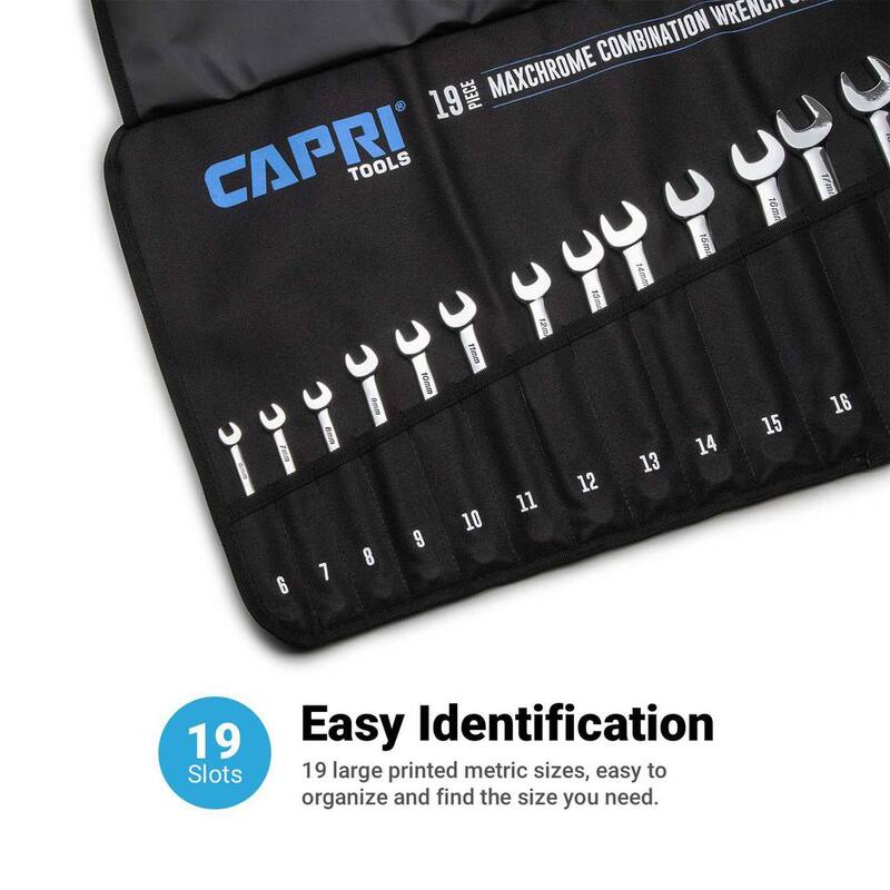 Capri Tools Metric Wrench Roll Up Pouch (19-Pocket) - CP11390-POUCH
