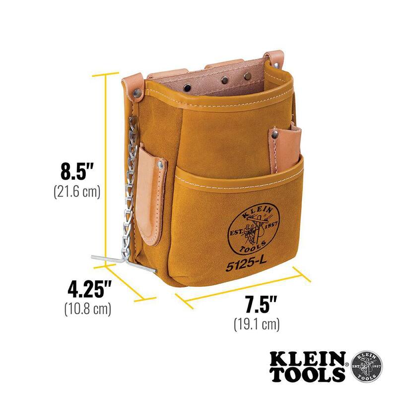 Klein Tools Pocket Tool Pouch with Tape Thong, Leather - 5125L