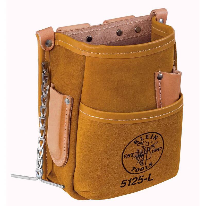 Klein Tools Pocket Tool Pouch with Tape Thong, Leather - 5125L