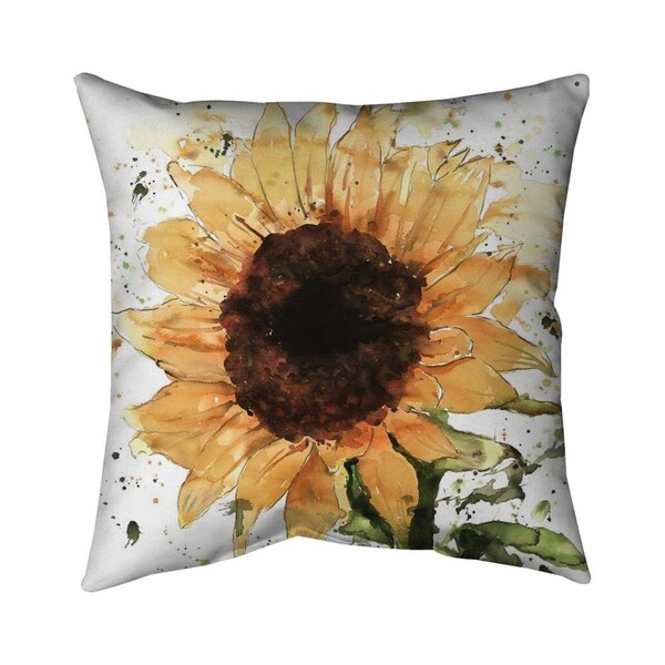 Begin Home Decor 20 x 20 in. Big Sunflower-Double Sided Print Indoor Pillow - 5541-2020-FL343