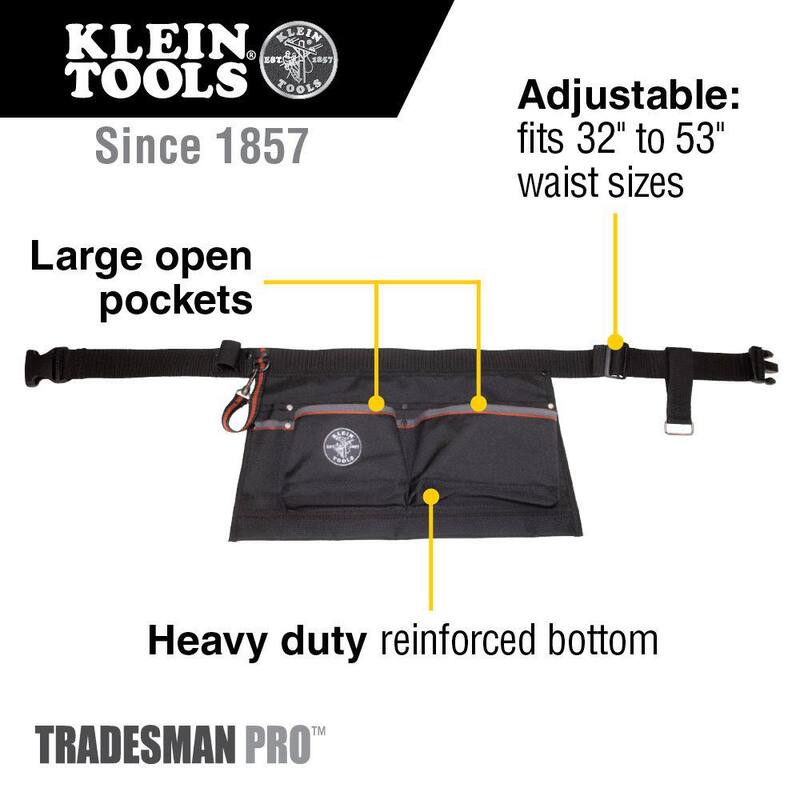 Klein Tools Tradesman Pro 19 in. 6-Pocket Tool Pouch Apron, Black - 5244
