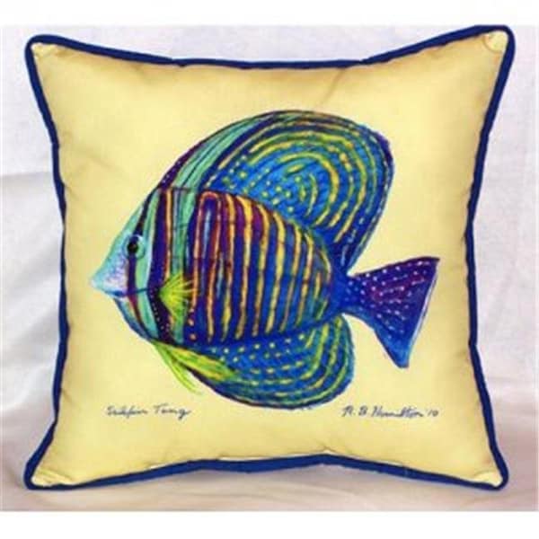 Betsy Drake Betsy Drake ZP678C Sailfin Tang - Yellow Indoor & Outdoor Throw Pillow; 22 x 22 in. - ZP678C