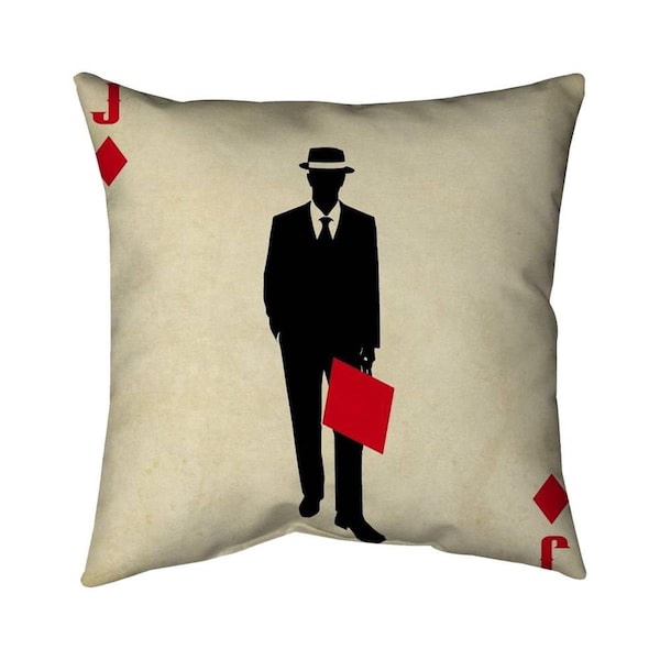 Fondo 26 x 26 in. Jack of Diamonds-Double Sided Print Indoor Pillow - FO2777142