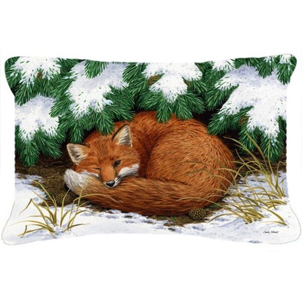 Carolines Treasures Carolines Treasures ASA2185PW1216 Naptime Fox Fabric Decorative Pillow - ASA2185PW1216