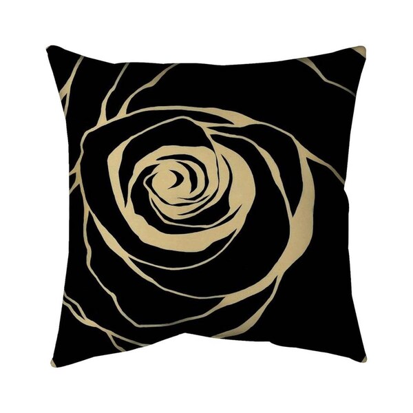 Fondo 20 x 20 in. Black Rose-Double Sided Print Indoor Pillow - FO2791694