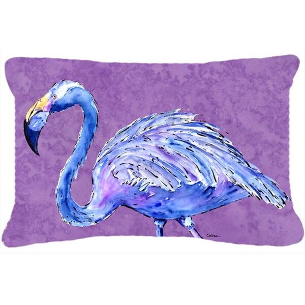 Jensendistributionservices 12 x 16 In. Flamingo on Purple Indoor & Outdoor Fabric Decorative Pillow - MI758070