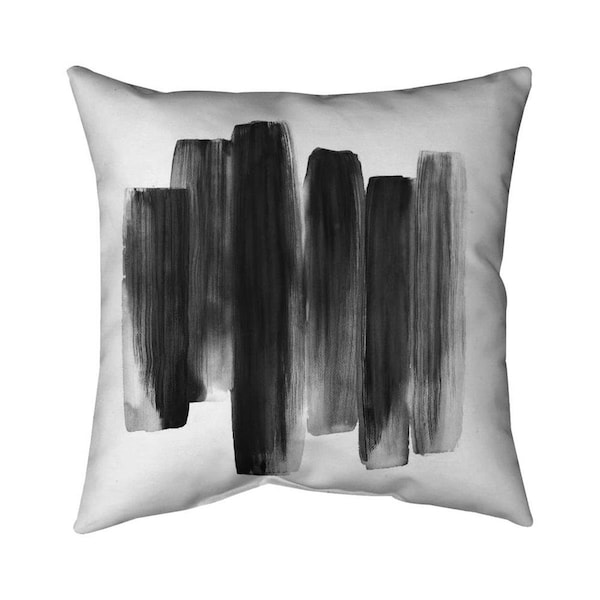 Begin Home Decor 26 x 26 in. Black Shapes-Double Sided Print Indoor Pillow - 5541-2626-AB69