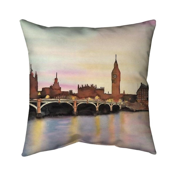 Fondo 20 x 20 in. Sunset on the Big Ben-Double Sided Print Indoor Pillow - FO2795688