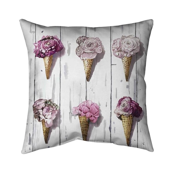 Begin Home Decor 26 x 26 in. Peony Cones-Double Sided Print Indoor Pillow - 5541-2626-FL352