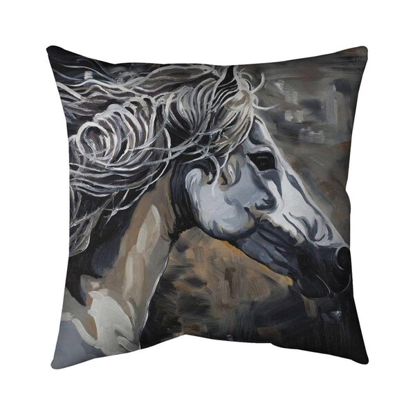 Begin Home Decor 26 x 26 in. Side of A Wild Horse-Double Sided Print Indoor Pillow - 5541-2626-AN322