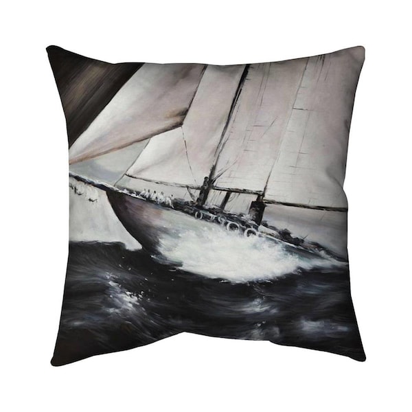 Fondo 26 x 26 in. Boat In A Violent Storm-Double Sided Print Indoor Pillow - FO2772455