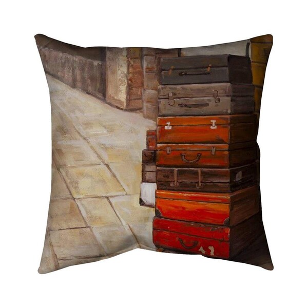 Fondo 20 x 20 in. Old Traveling Suitcases-Double Sided Print Indoor Pillow - FO2798510