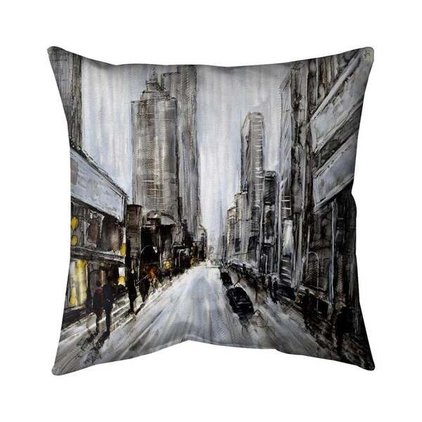 Begin Home Decor 20 x 20 in. Grey Gloomy Street-Double Sided Print Indoor Pillow - 5541-2020-CI67