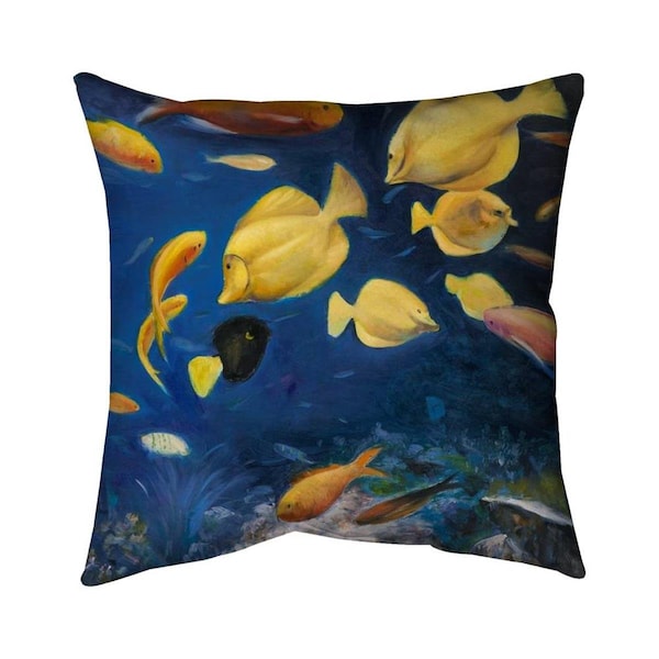 Begin Home Decor 26 x 26 in. Fish Under The Sea-Double Sided Print Indoor Pillow - 5541-2626-AN170