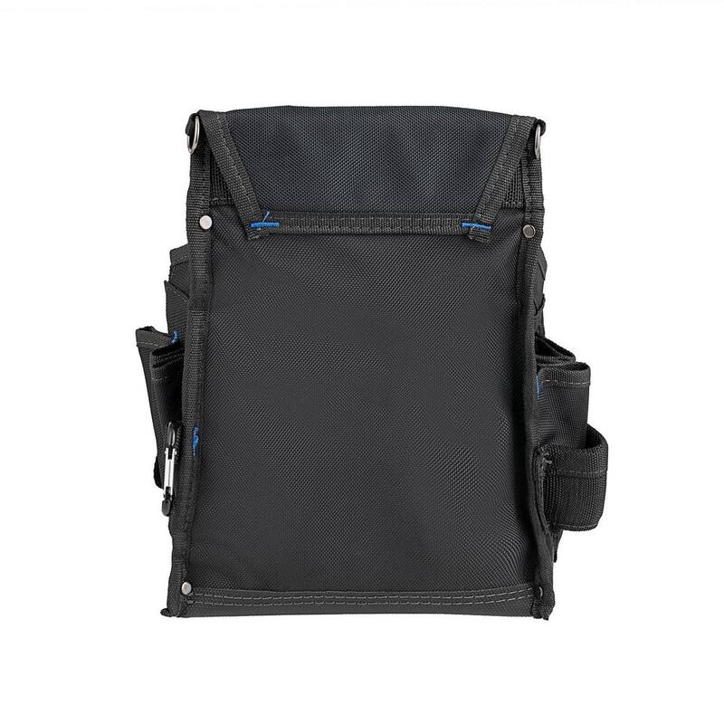 DEAD ON TOOLS 11 in. 14-Pocket Electricians Professional Tool Belt Pouch with Hammer Loop and Tape Measure Holder in Black - HDP222496