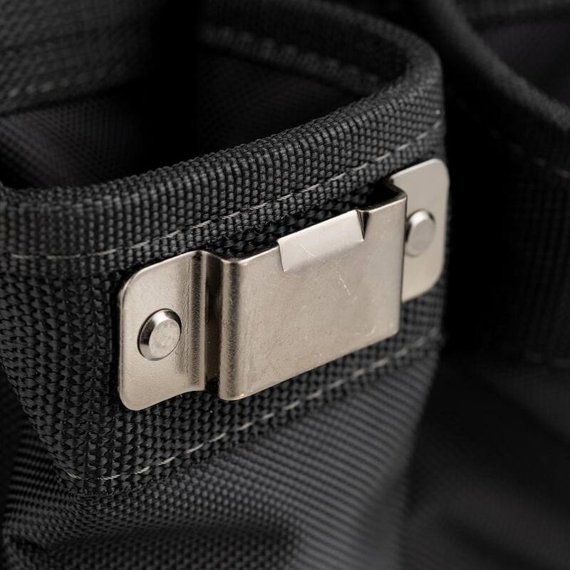 DEAD ON TOOLS 11 in. 14-Pocket Electricians Professional Tool Belt Pouch with Hammer Loop and Tape Measure Holder in Black - HDP222496