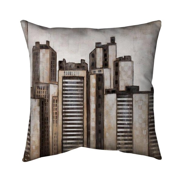 Fondo 26 x 26 in. Striped Skyscrapers-Double Sided Print Indoor Pillow - FO2790697