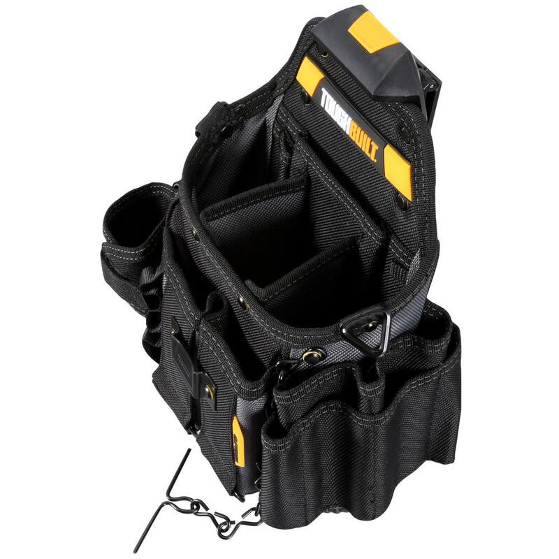 TOUGHBUILT Journeyman Electrician Pouch + Shoulder Strap in Black, with ClipTech Hub, 21-pockets and rugged 6-layer construction - TB-CT-114