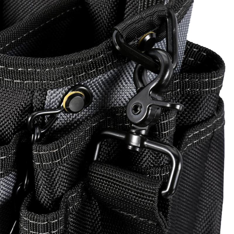 TOUGHBUILT Journeyman Electrician Pouch + Shoulder Strap in Black, with ClipTech Hub, 21-pockets and rugged 6-layer construction - TB-CT-114