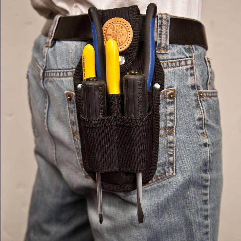 Klein Tools Tool Pouch, Pocket Tool Organizer, 4-Pockets, 5 x 2 x 9.875-Inch - 5482
