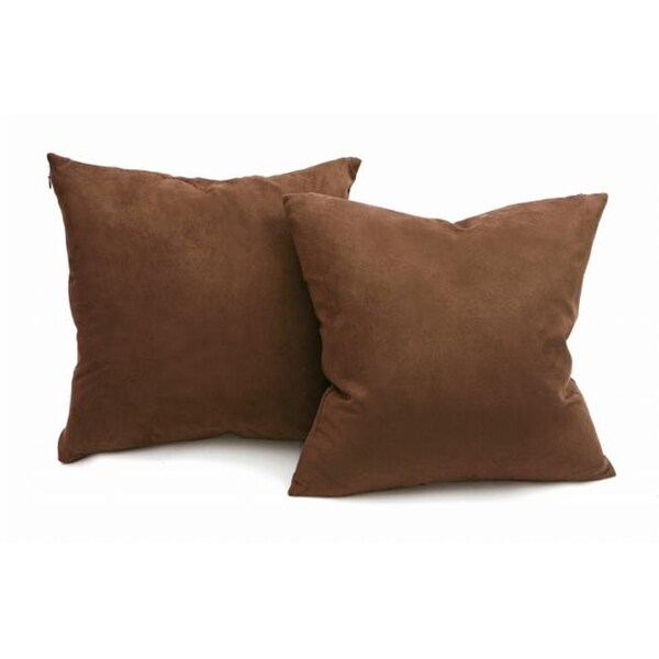 Palacedesigns Microsuede Deco Pillow - Chocolate  18x18 Feather and Down Filled Pillows - PA123203