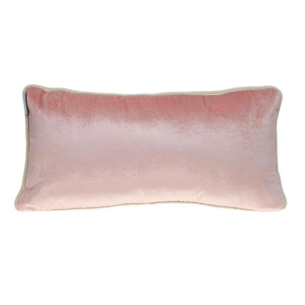 Homeroots Reversible Ivory & Pink Lumbar Velvet Throw Pillow Multi Color - 402766