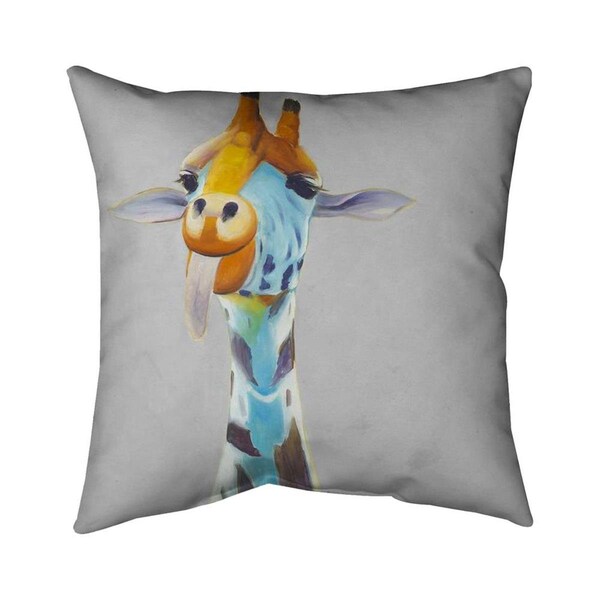 Begin Home Decor 26 x 26 in. Funny Giraffe-Double Sided Print Indoor Pillow - 5541-2626-AN179-1