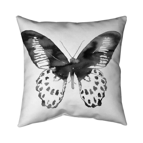 Fondo 26 x 26 in. Black Butterfly-Double Sided Print Indoor Pillow - FO2792902