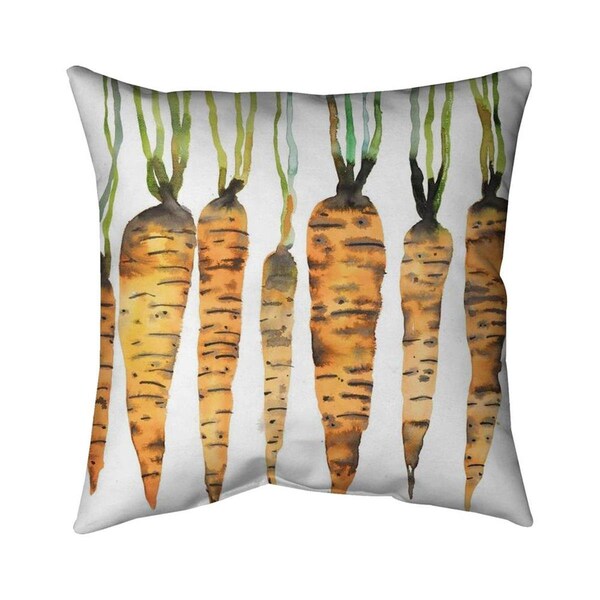 Begin Home Decor 26 x 26 in. Watercolor Carrots-Double Sided Print Indoor Pillow - 5541-2626-GA106