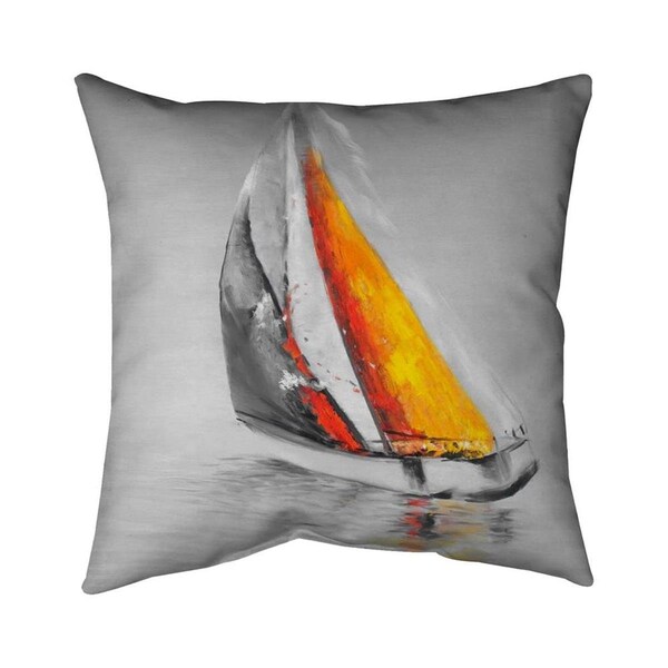 Fondo 26 x 26 in. Two Colors Sailing Boat-Double Sided Print Indoor Pillow - FO2774101