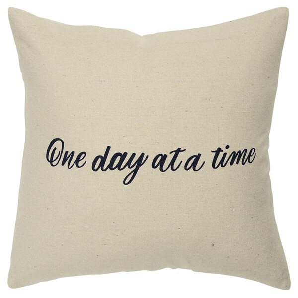 Homeroots Black & Taupe Canvas One Day Throw Pillow Natural - 403353