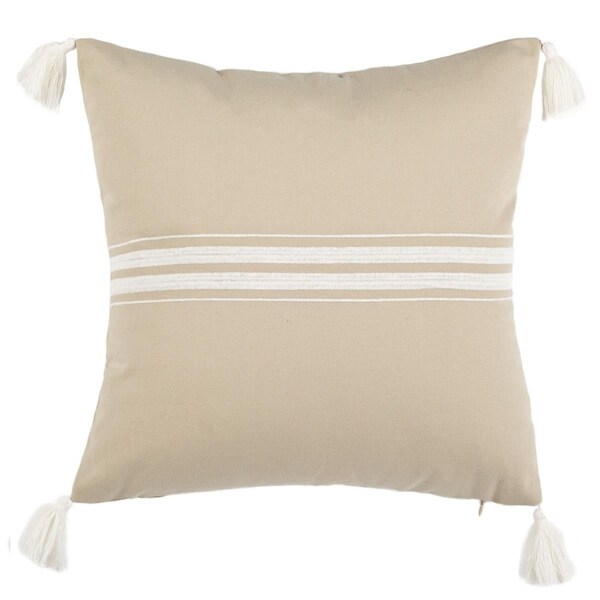 Safavieh 16 x 16 in. Ralen White Throw Pillows with Linen Poly Fill - PLS7127B-1616